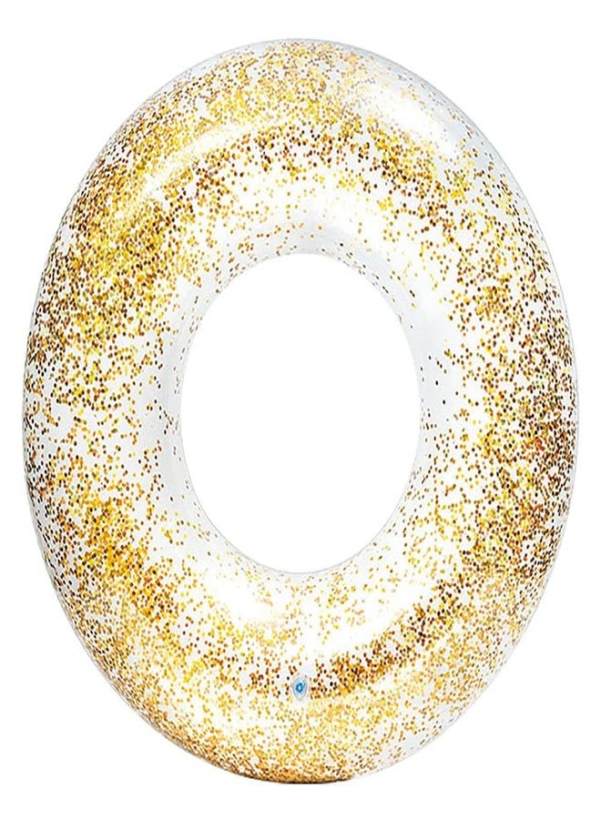 bosig® 1pcs Pool Float Tube Transparent Swimming Ring with Colorful Glitters Pool Floats Kids Adults Flotation Transparent Inner Tube for Swimming Pool, Beach - Image 1